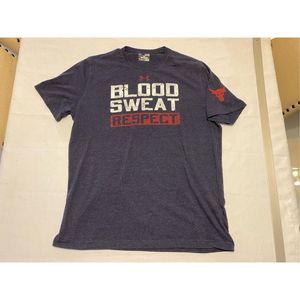 Project Rock Shirt Mens Extra Large Under Armour Performance Blood Sweat Respect